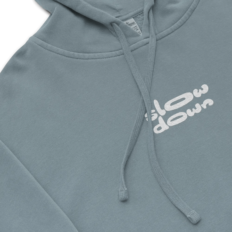 Stone Embroidered 'Slow Down' Pigment-Dyed Hoodie product image (6)