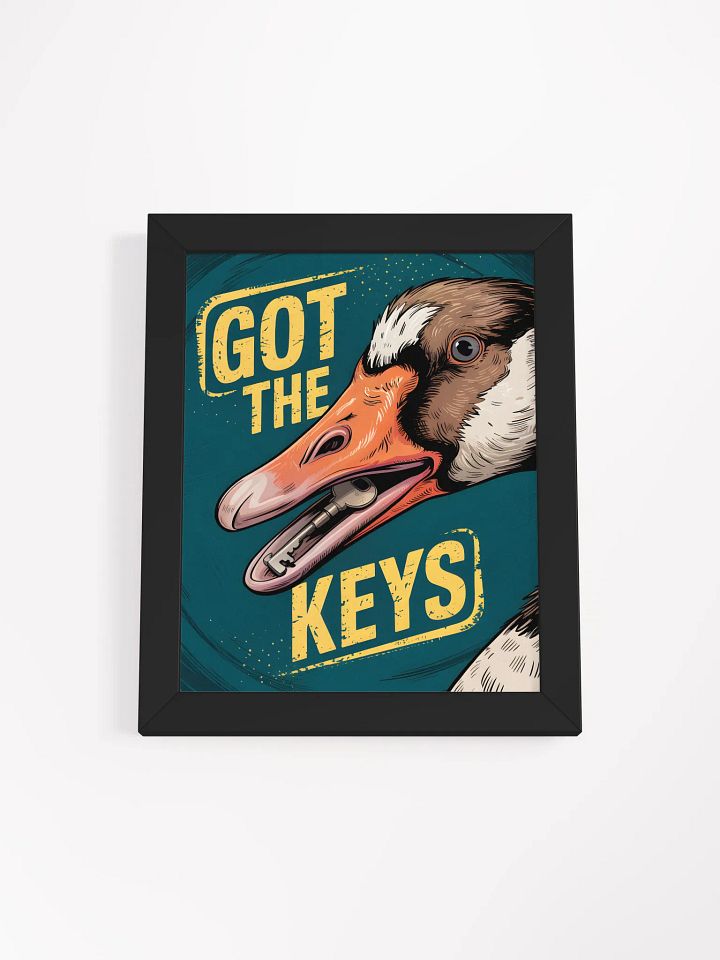 Got The Keys Goose Framed Print | Humorous Animal Wall Art product image (1)
