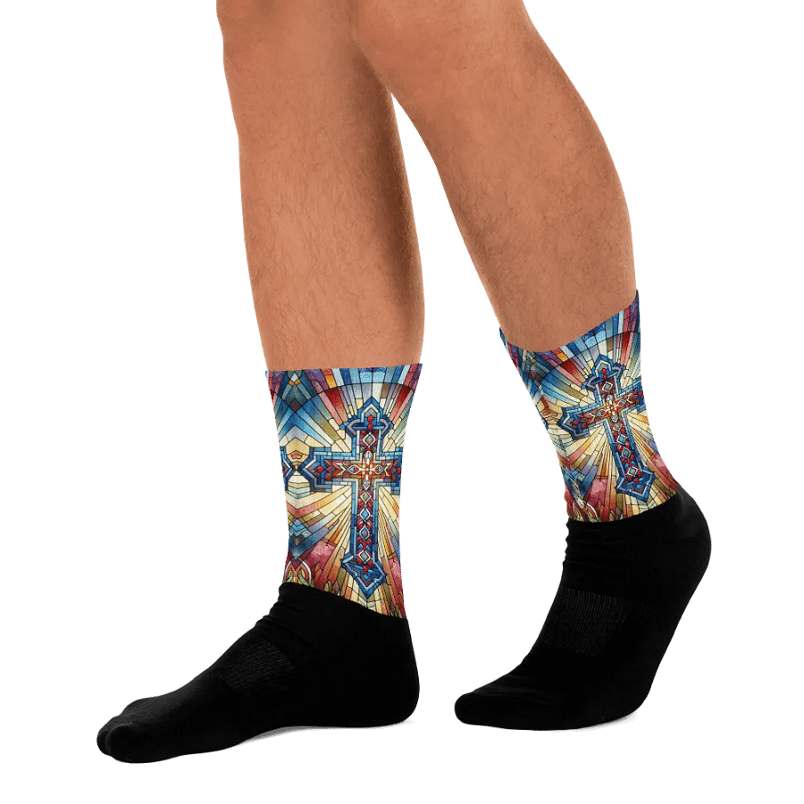 Stain-glass Style Cross - Socks product image (8)