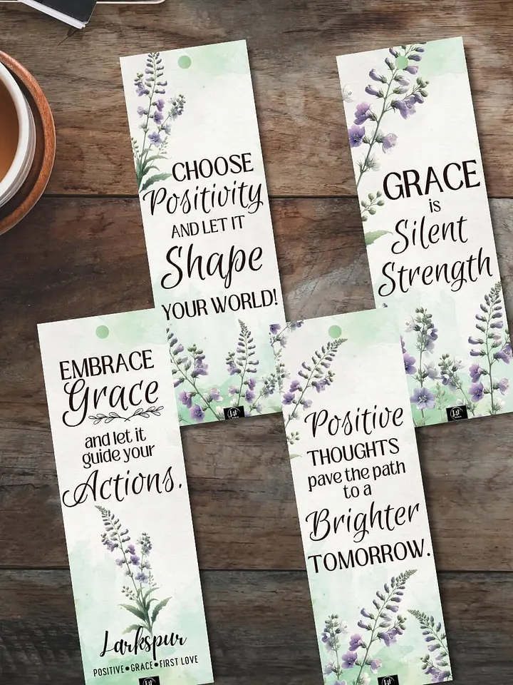 FREE Larkspur Bookmark Printable, Inspirational Sayings With July's Birth Month Flower product image (1)