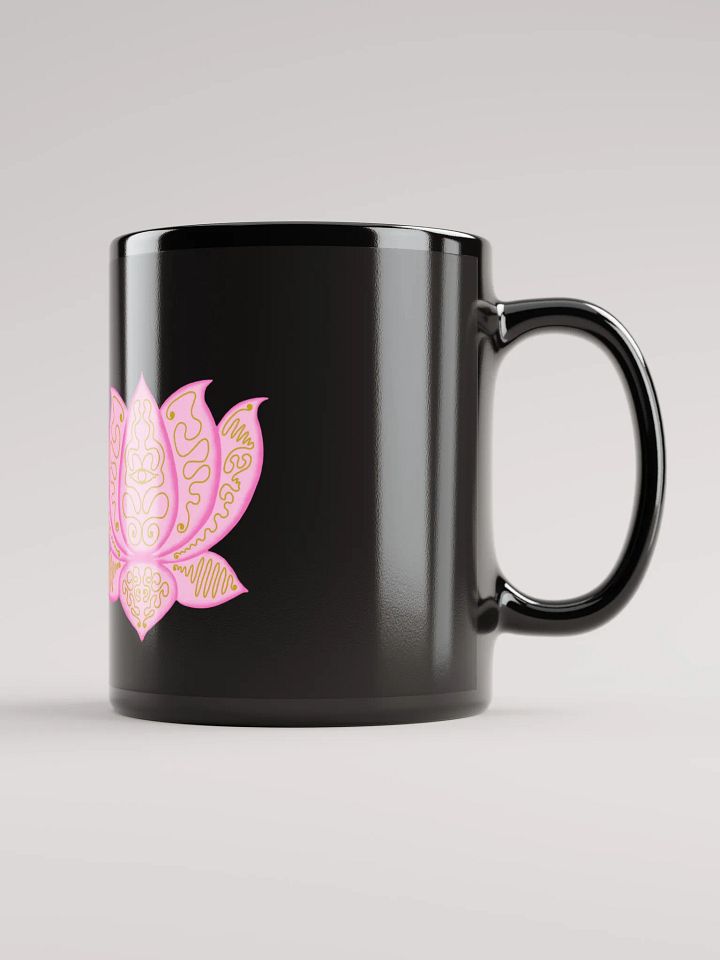 Lotus Elegance Black Glossy Mug product image (1)
