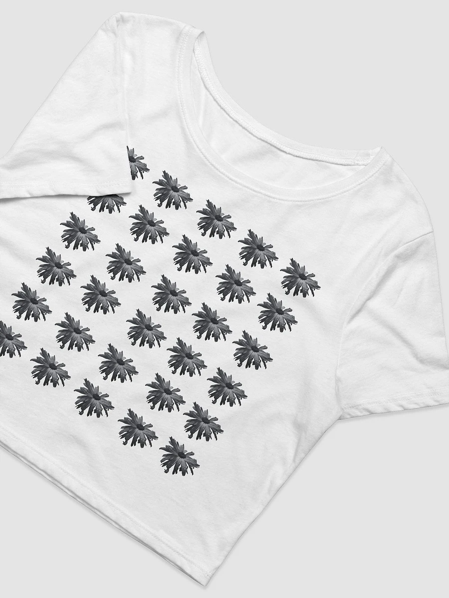 Monochrome Repeating Daisy Flower Women's Cropped T Shirt product image (4)