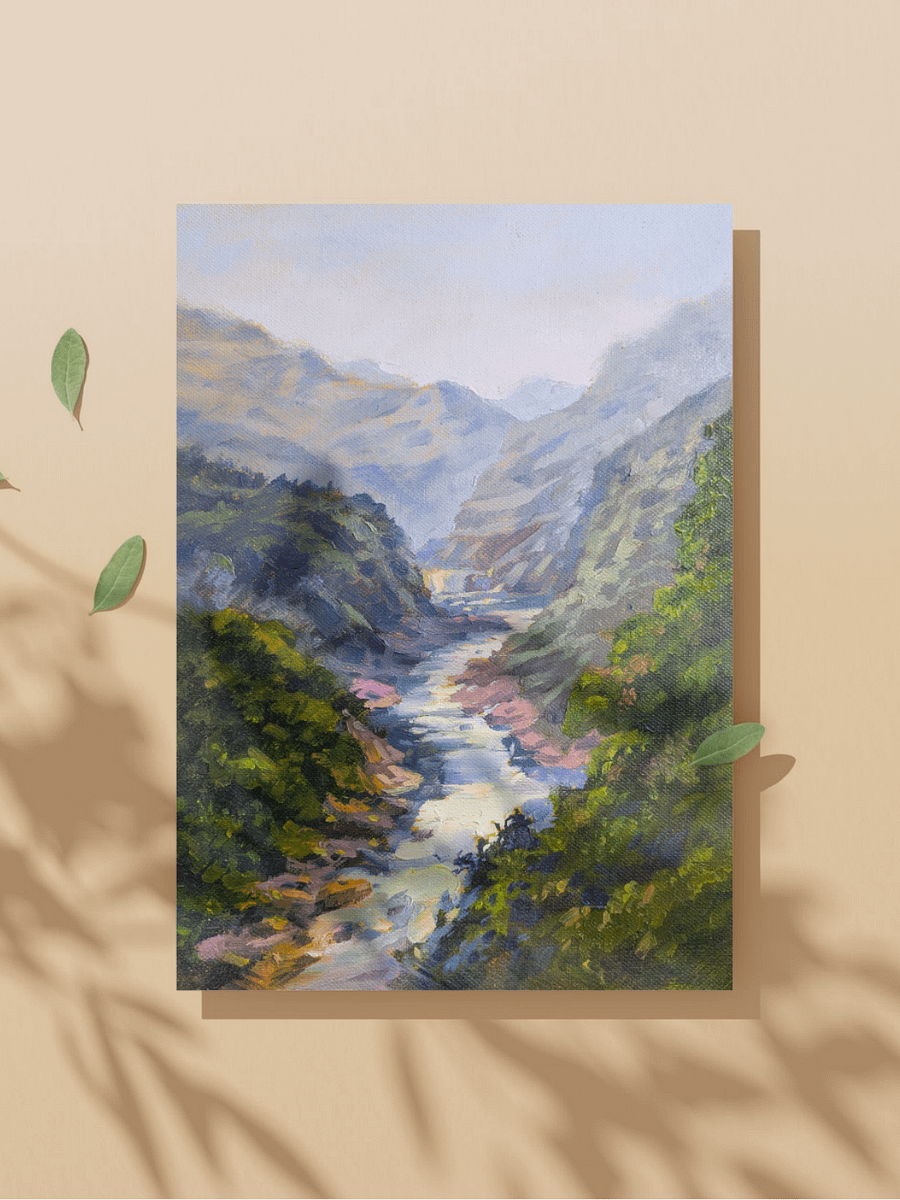 valley in the mountains-Oil Painting Canvas Print product image (1)