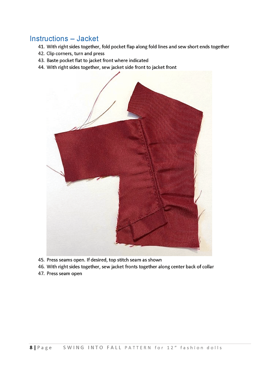 Swing Into Fall sewing pattern for 12" fashion dolls product image (4)