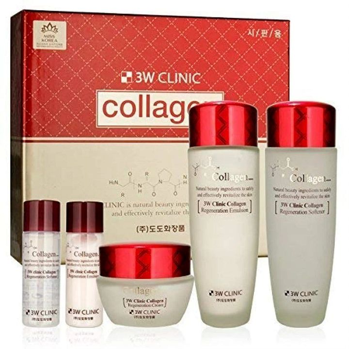 3W Clinic Collagen Skin Care 3 Set : Softener, Emulsion, Cream - USA SELLER product image (1)