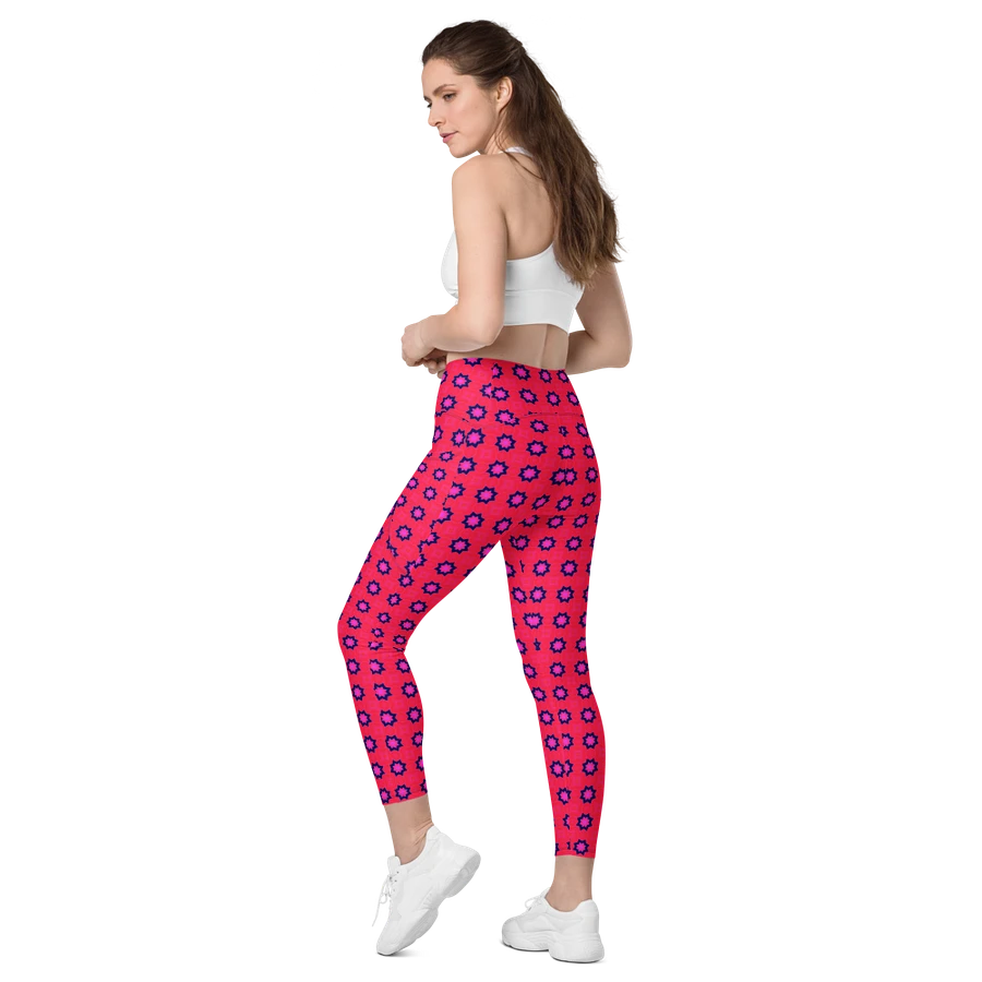 Abstract Red Ladies Leggings (with pockets) product image (19)