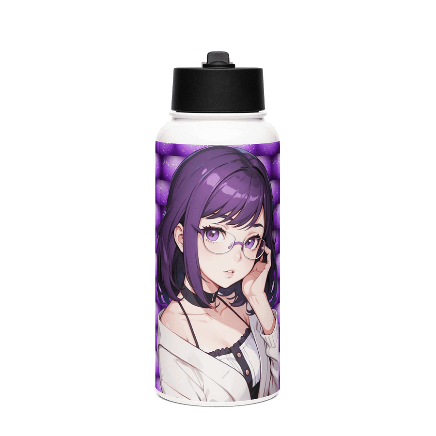 (Purple WAIFU) K Stainless Steel Water Bottle with a Straw Lid product image (1)