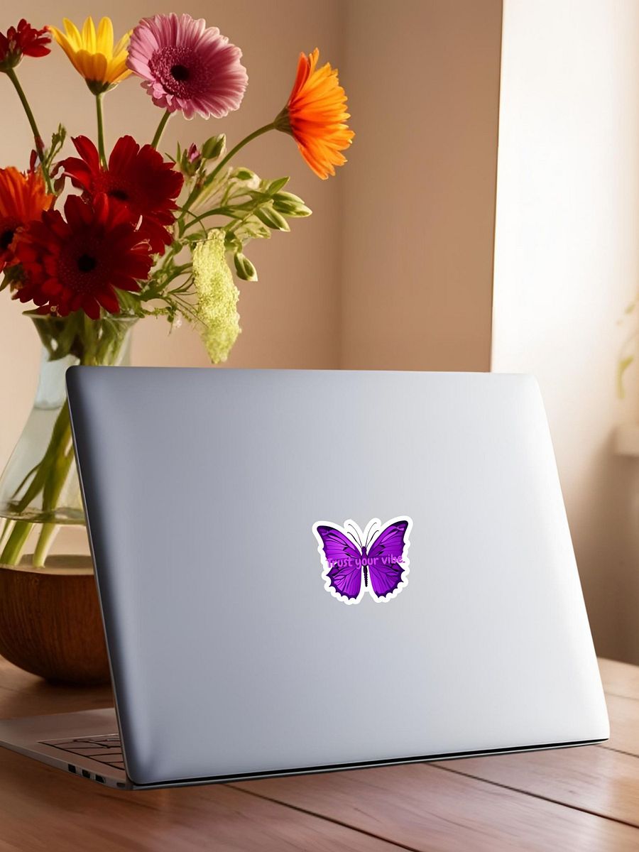Trust Your Vibe – Purple Butterfly Inspirational Quote Sticker product image (3)
