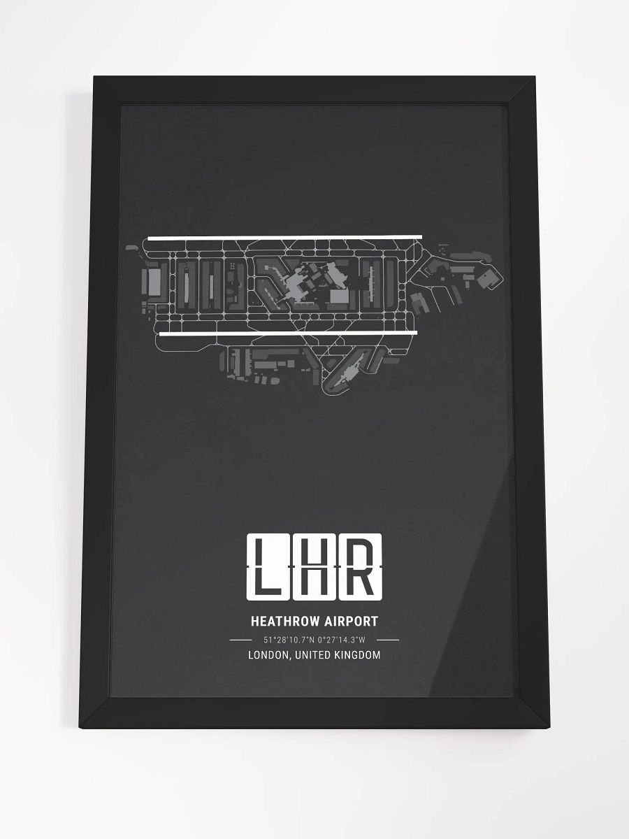 Framed Airport LHR Premium Map On Matt Paper product image (4)