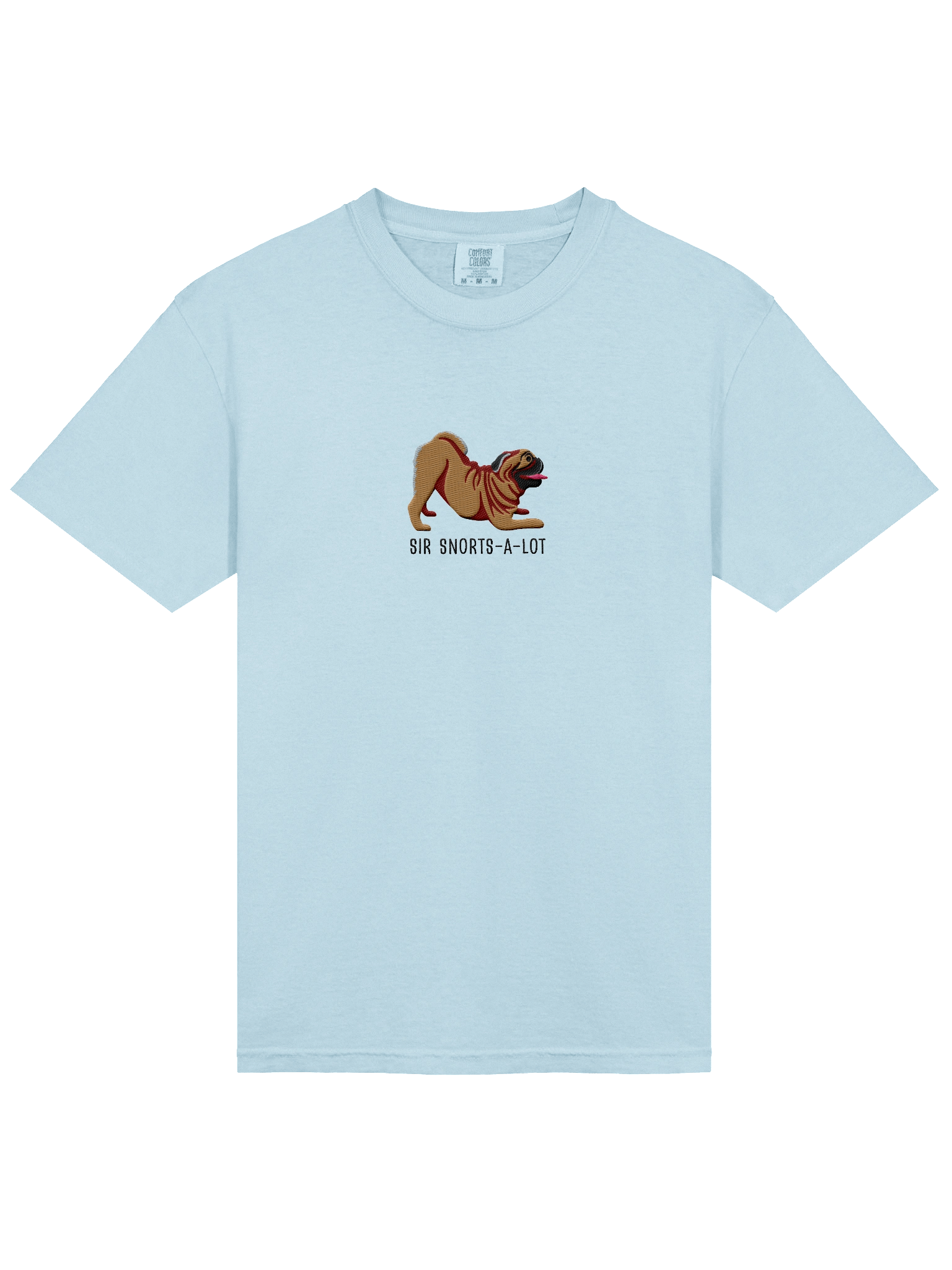 Sir Snorts-A-Lot T-Shirt(Embroidered) of a Pug(Tan) product image (53)