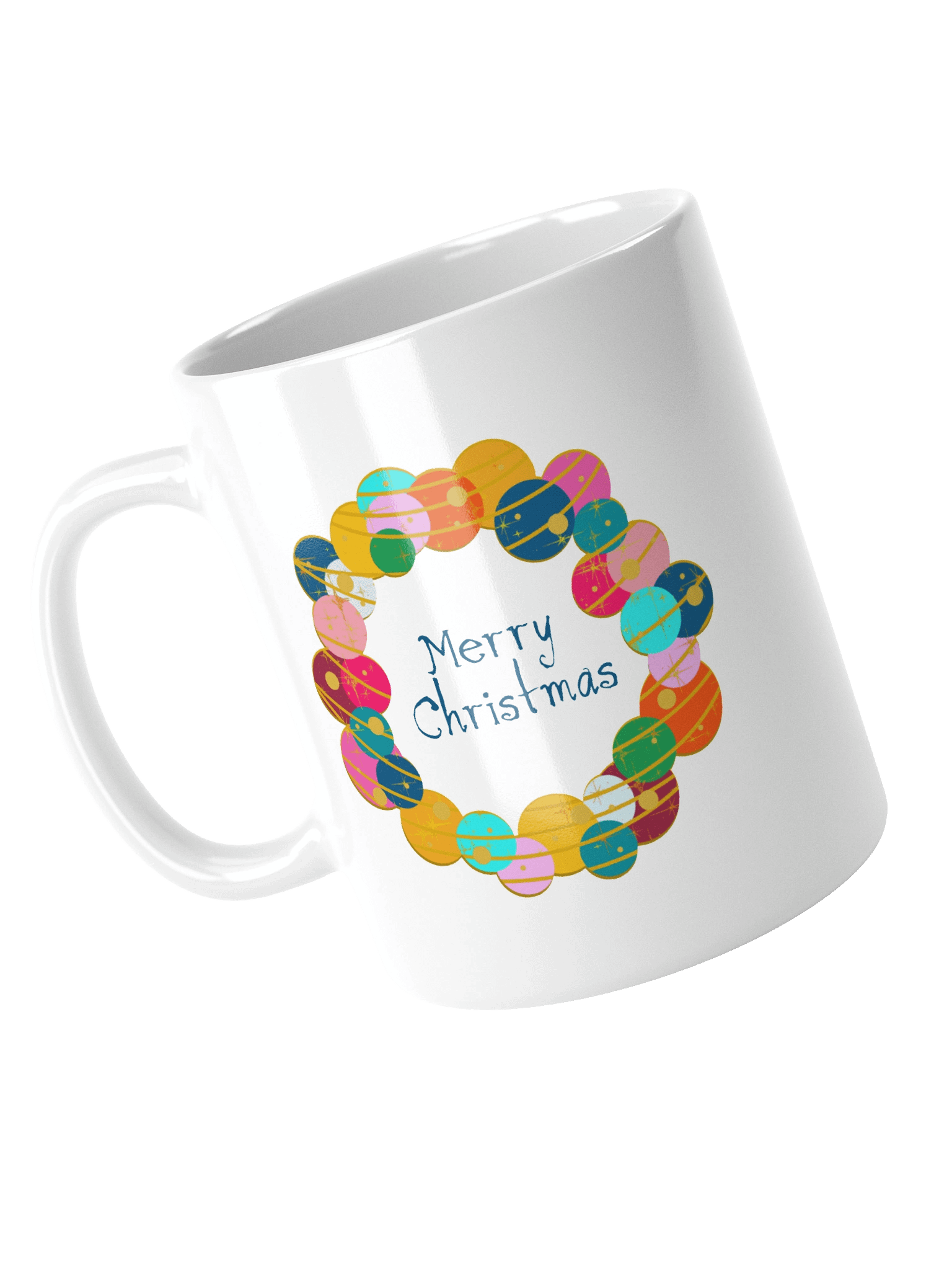 Retro Merry Christmas Wreath – Mug product image (2)