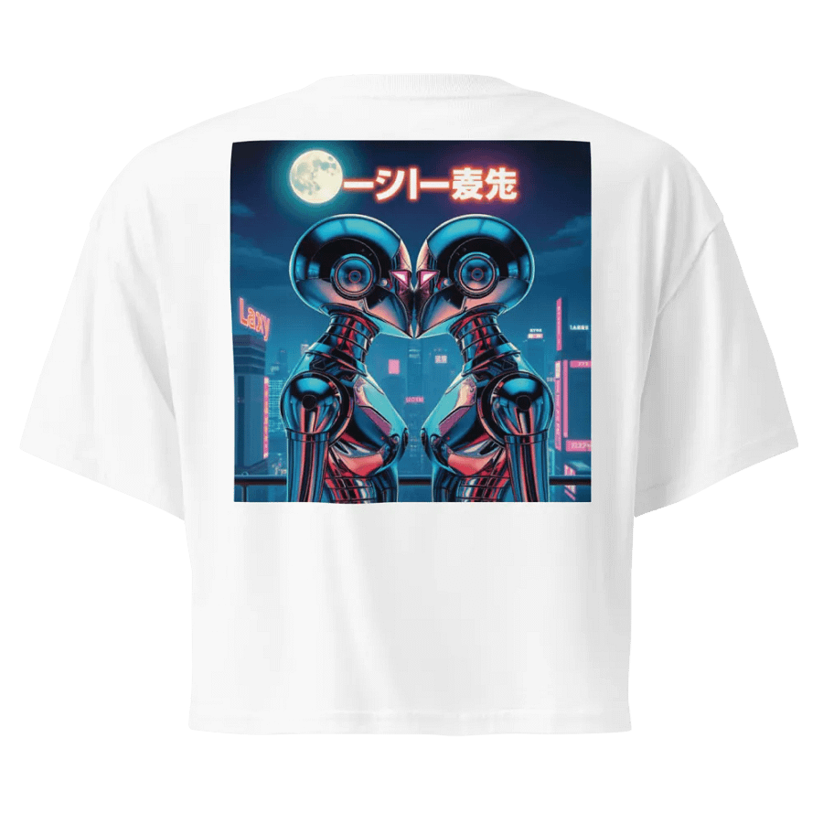 Computer Love Cyborg Premium White Crop Top product image (1)
