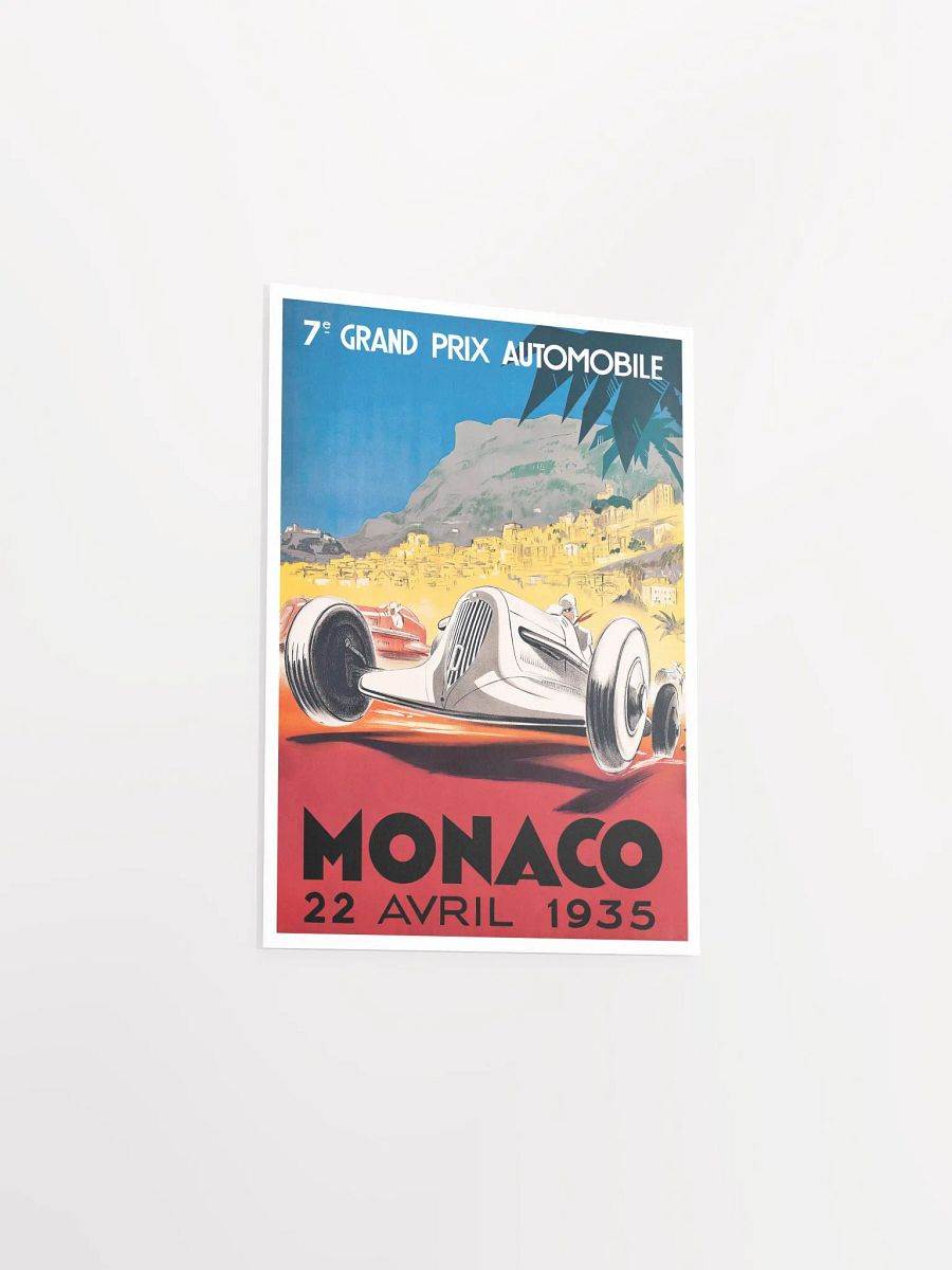Monaco Vintage F1 Grand Prix, 1935 poster — Vintage Formula 1 poster, Monaco Grand Prix poster, retro travel poster product image (8)