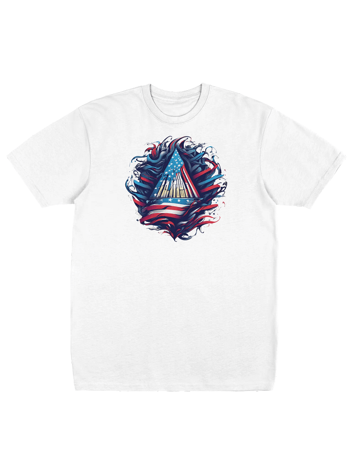 Patriotic Swirl Tee, Bold USA Flag Shirt, Perfect Gift for Him product image (2)