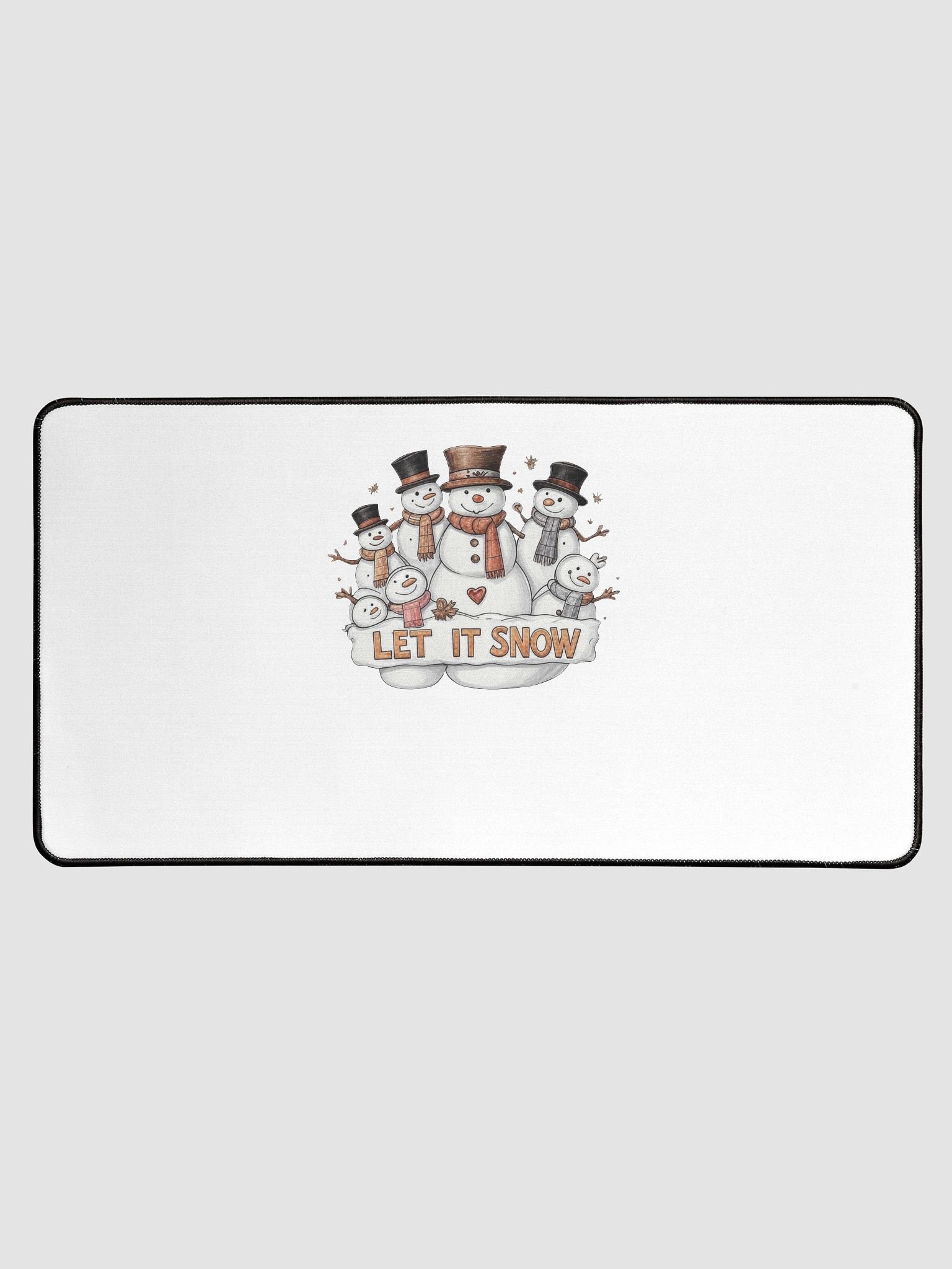 Let It Snow Typography Snowman Desk Mat product image (1)
