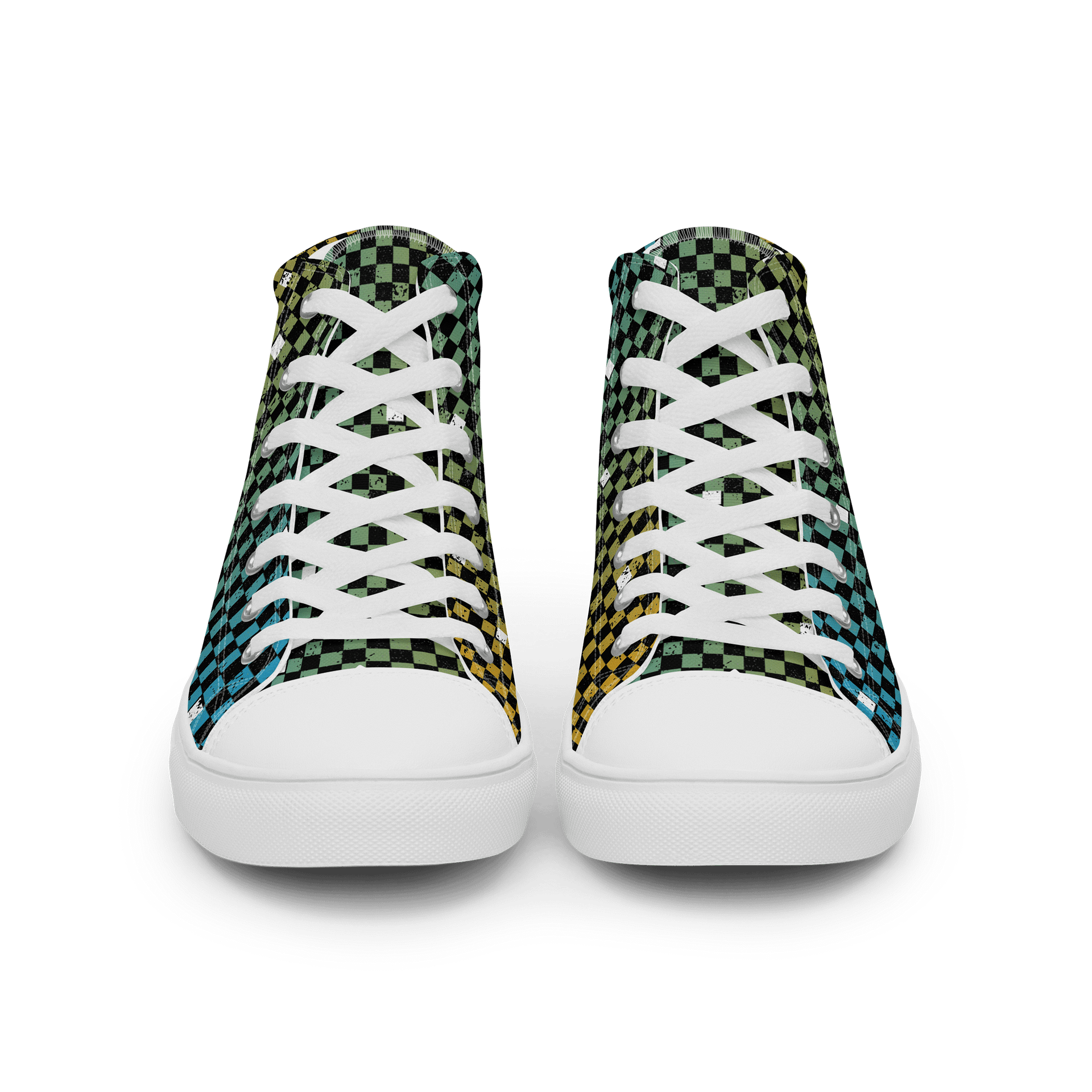 Derp Squad Checkered Men's High Top Canvas Shoes product image (3)