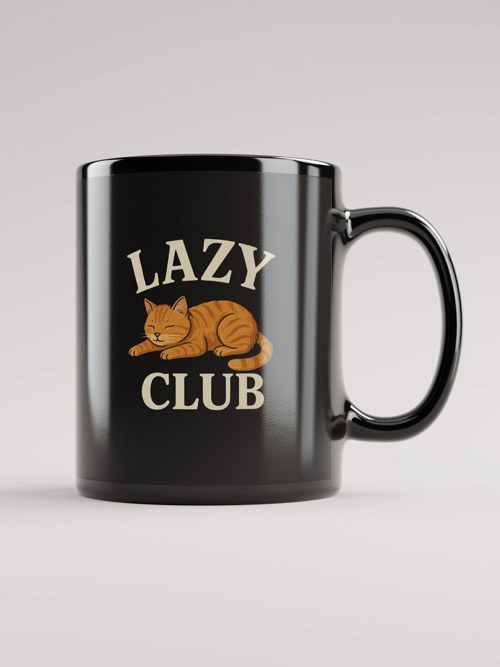 Lazy Club Black Glossy Mug product image (2)