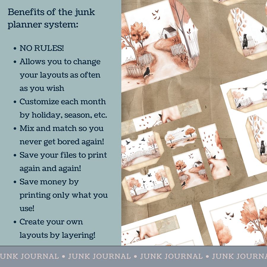 Autumn Crows - Printable Folio Kit V4 product image (4)