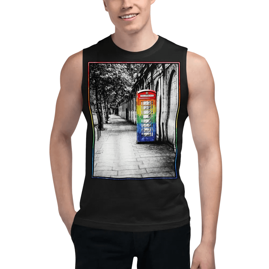 British Telephone Box - LGBTQ Pride Design Muscle Tank product image (6)