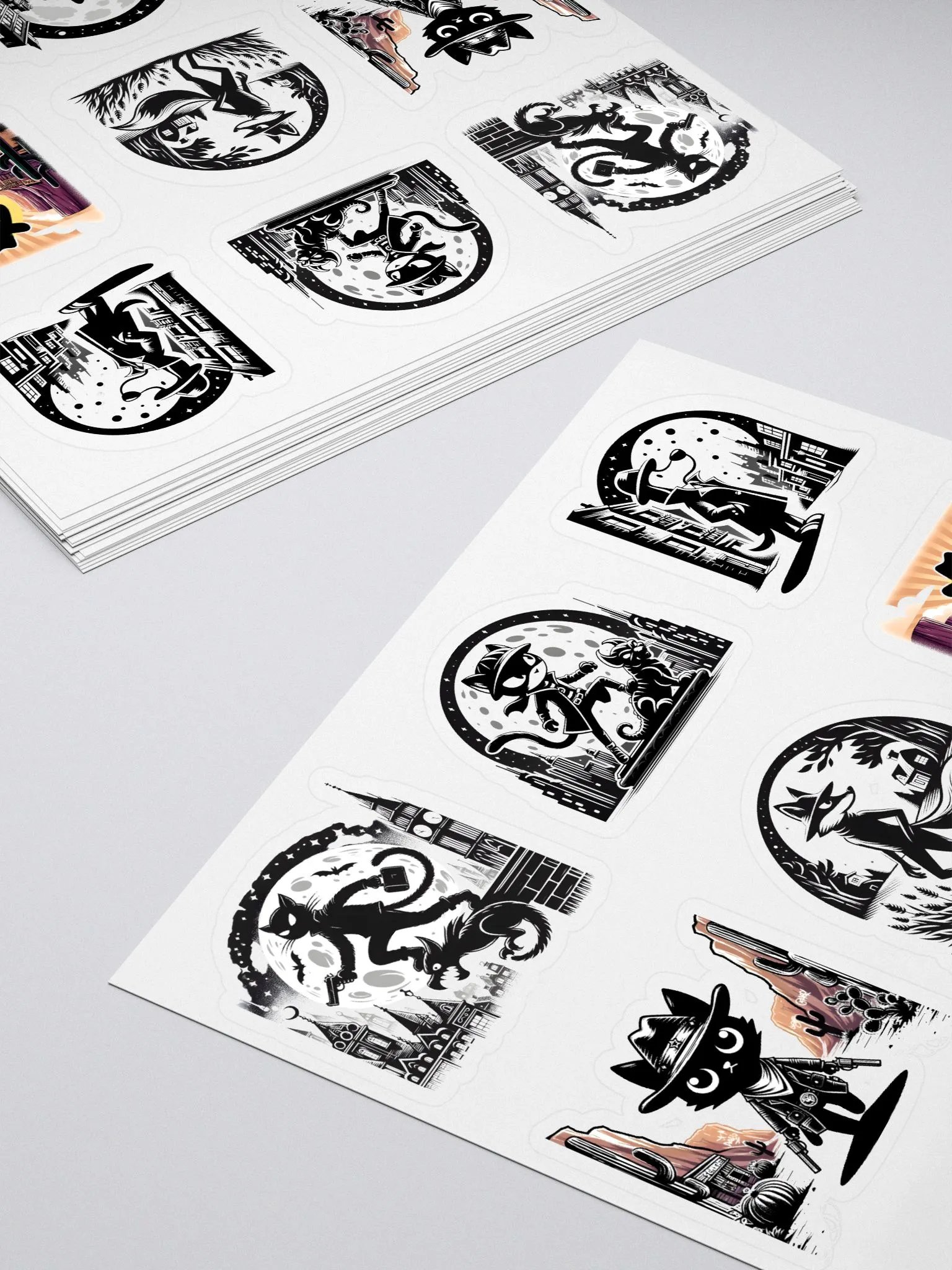 Vintage Black and White Cartoon Stickers product image (4)