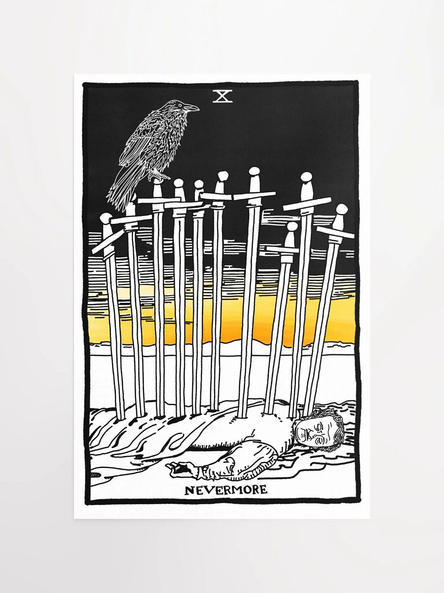 Edgar Allan Poe Ten of Swords Tarot Card Print product image (4)