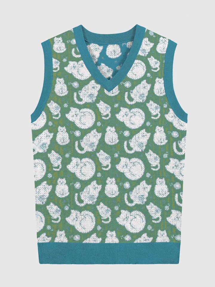 KITTY goes HERE! • knitted v-neck vest by Knitwise product image (1)