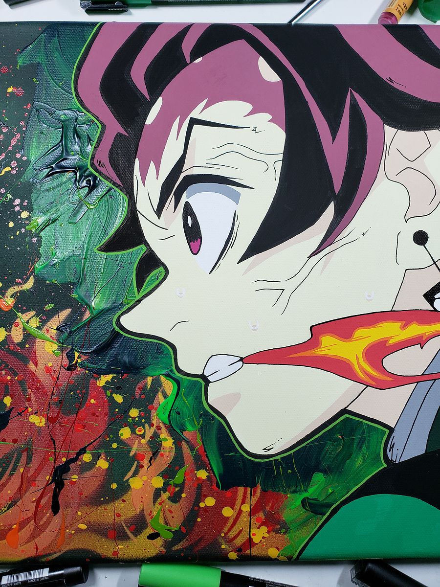 Fire Breathing ( Wood Panel Canvas Painting ) product image (2)