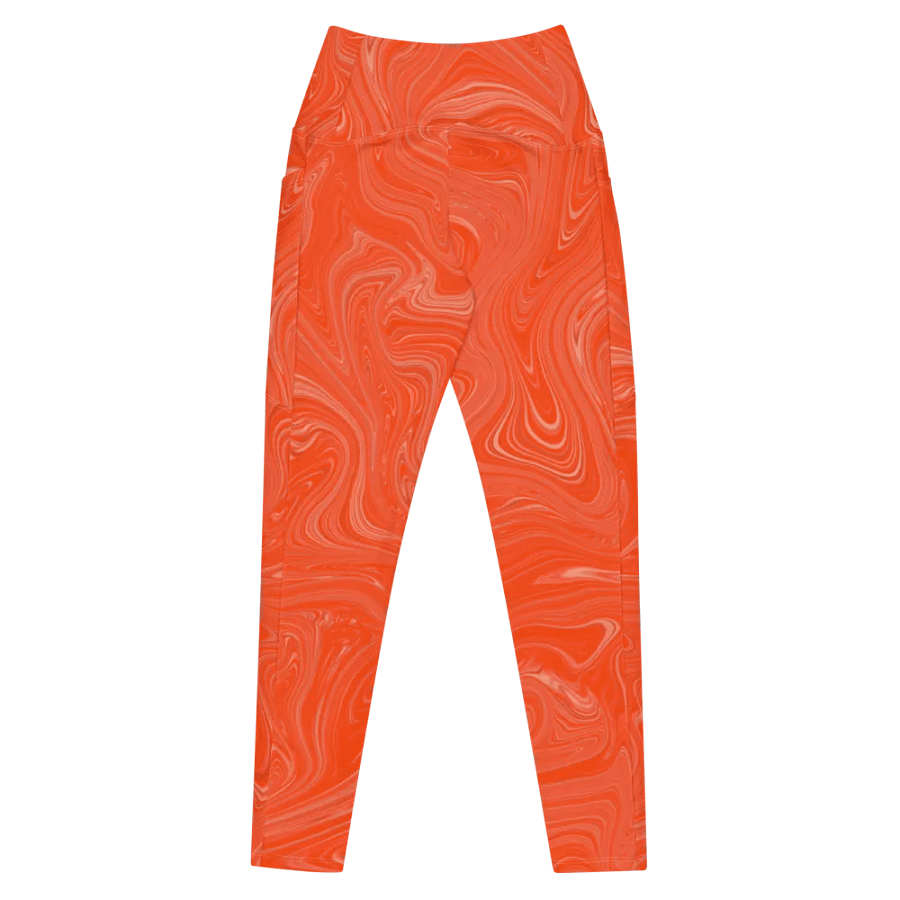 Leggings with Pockets - Orange Brown Fluid Swirls product image (7)