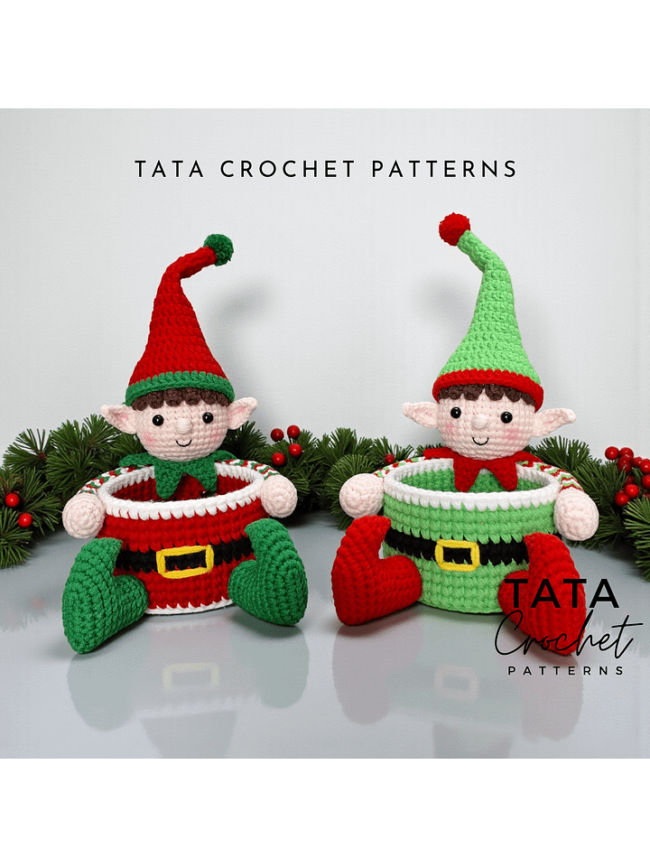 PDF Pattern -♡- Crochet Christmas Elf Basket product image (2)