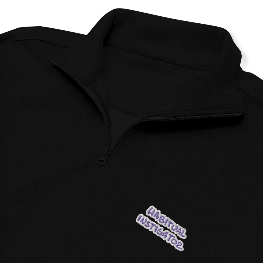 HABITUAL INSTIGATOR (purple bubble design) embroidered quarter zip product image (1)