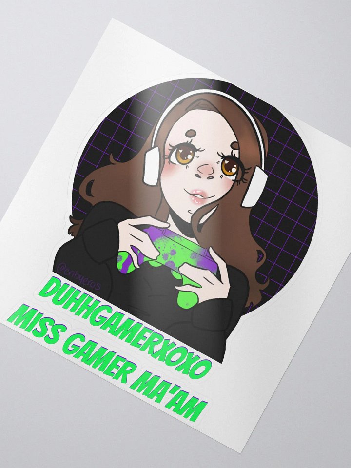 DuhhGamerXOXO/Miss Gamer Ma'am Sticker - Green Text product image (2)