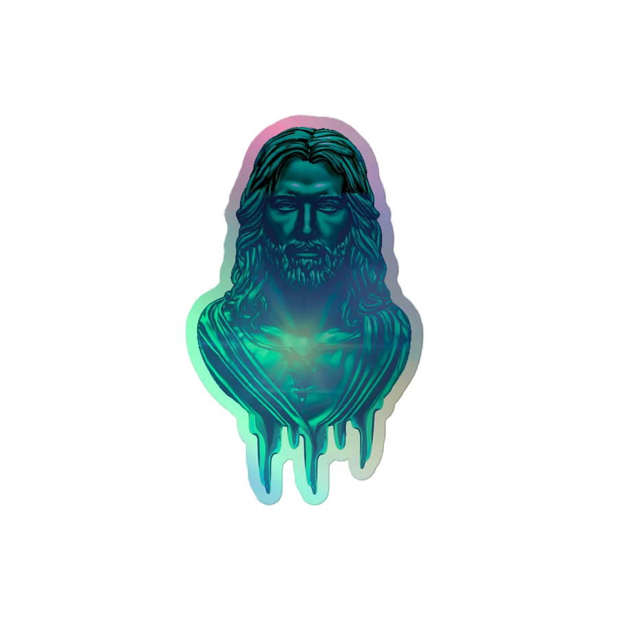 Blue Dripping Jesus Holographic Sticker product image (2)