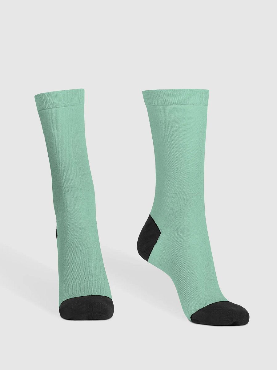 Salty Soles Crew Socks | BRN.2C.C.™ Edition | White Logo on Vista Blue Green product image (3)