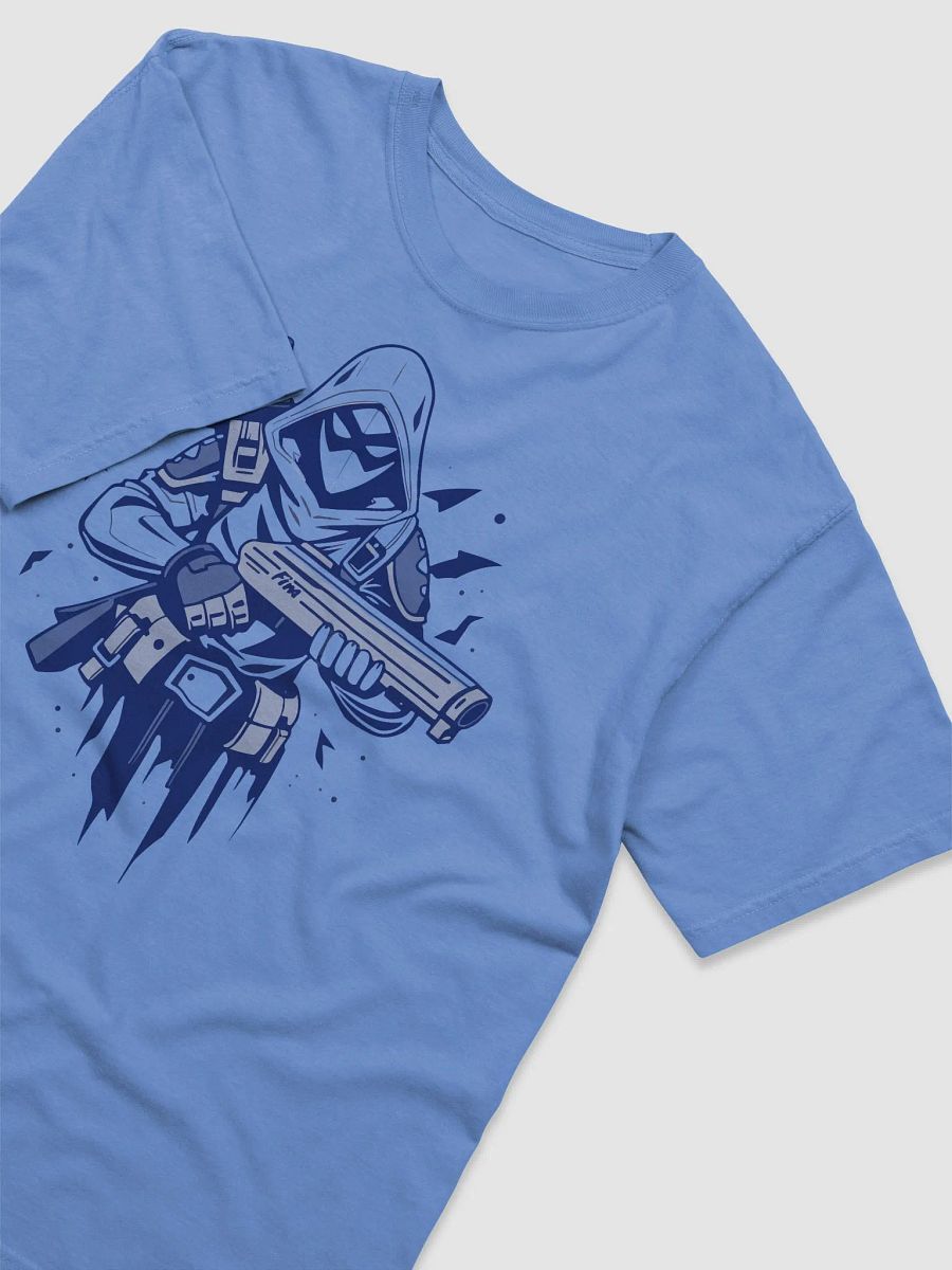 Blue Hooded Warrior Graphic T-Shirt product image (6)