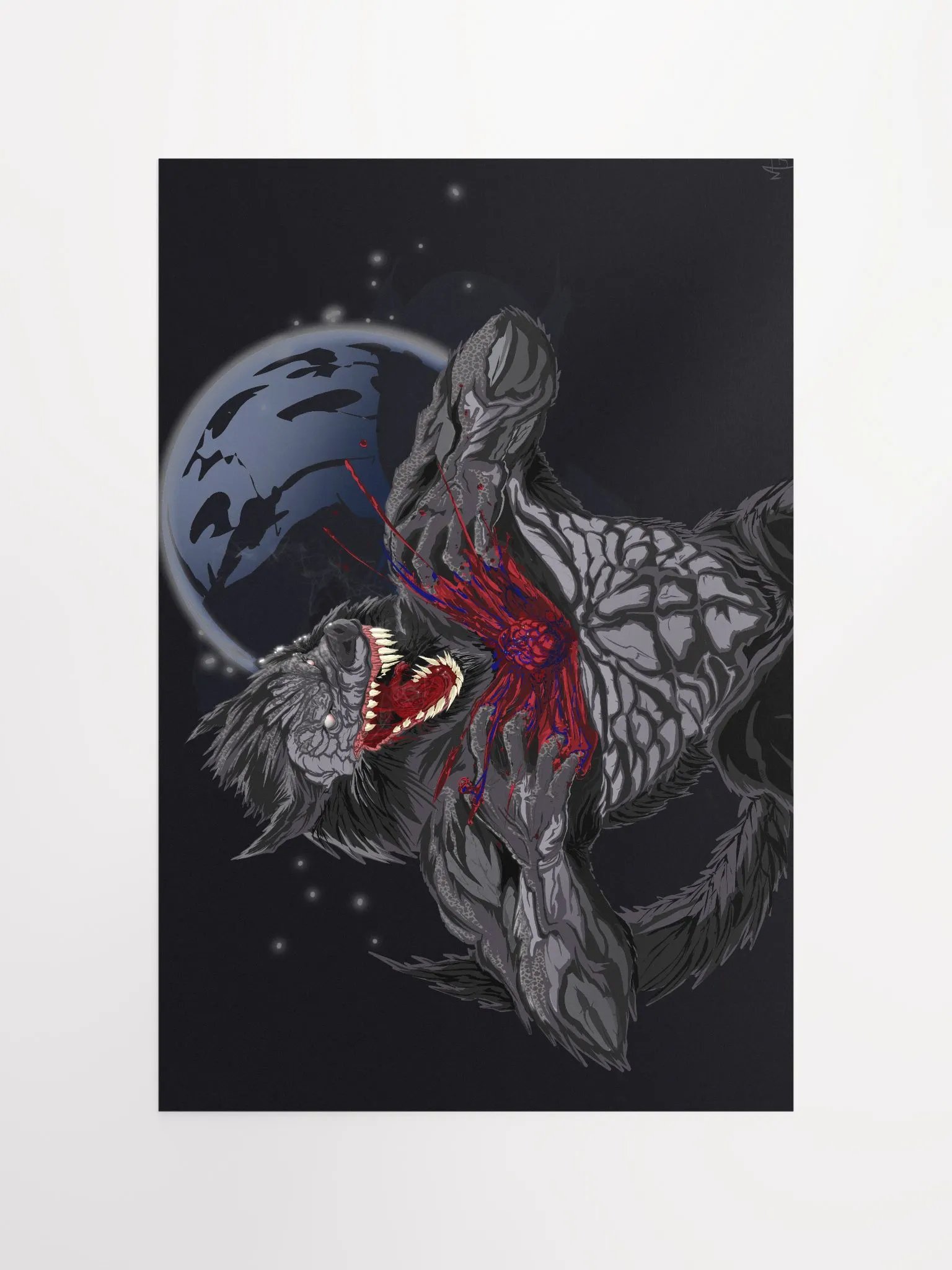 Werewolf's Blood Moon Matte Poster Print product image (4)
