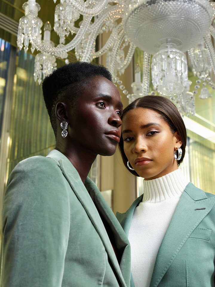 WOMEN'S SAGE GREEN SILK & COTTON VELVET SUIT product image (2)