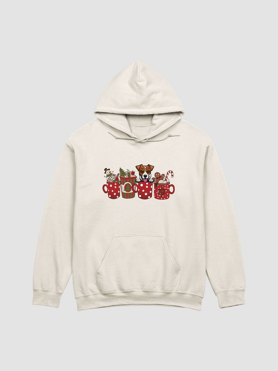 Cute Jack Russell Terrier in a Christmas Cup Hooded Sweatshirt | Funny Christmas JRT Pup in a Cup product image (19)