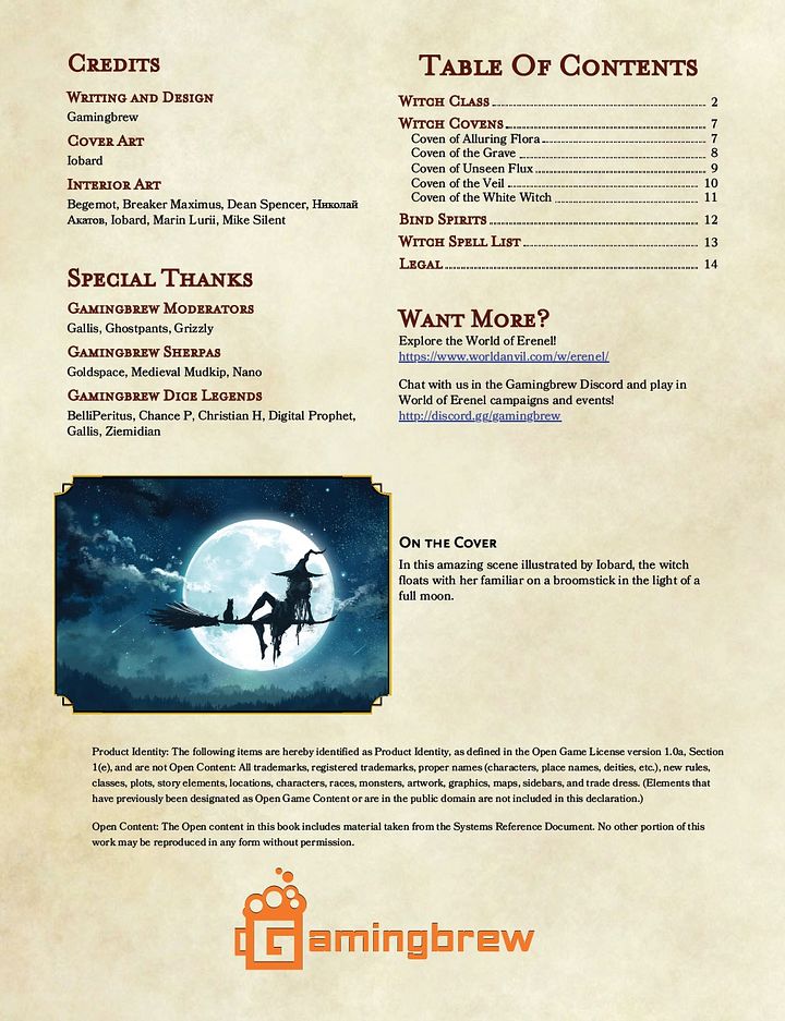 Witch 5E Class (PDF) product image (2)