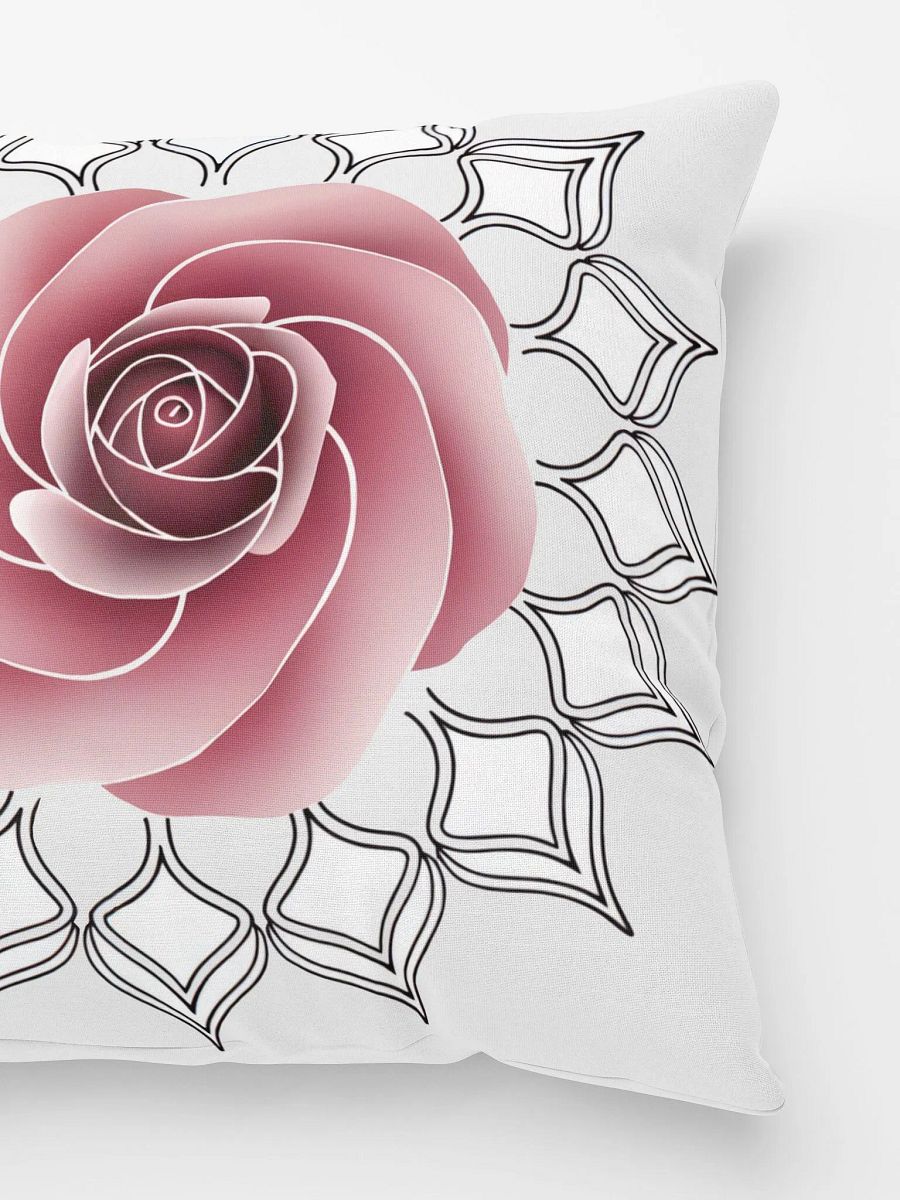 Rose Flower Mandala Throw Pillow - Decorative Floral Mandala Accent Cushion for Living Room & Bedroom product image (5)
