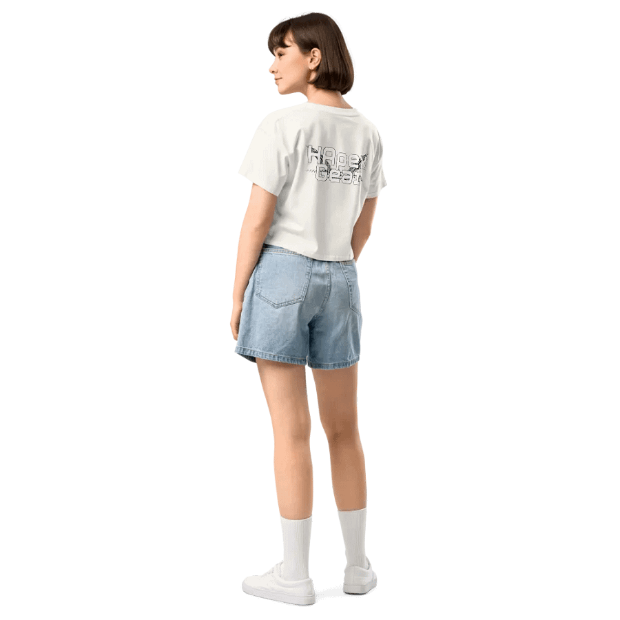 Women's Premium Crop Top - Embroidered - White HApex Gear Black Logo product image (8)
