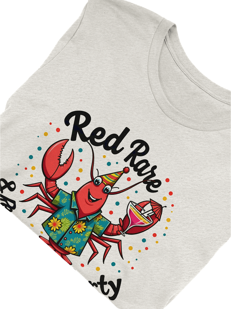 Red, Rare & Ready to Party | Funny Drinking Lobster T-Shirt product image (14)
