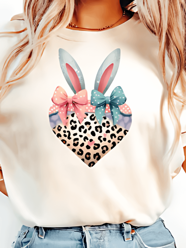 Retro Easter Bunny & Hearts T-Shirt Design – Cute Rabbit Sublimation PNG – Adorable Holiday Style – Instant Digital Download – High-Resolution 300 DPI product image (1)
