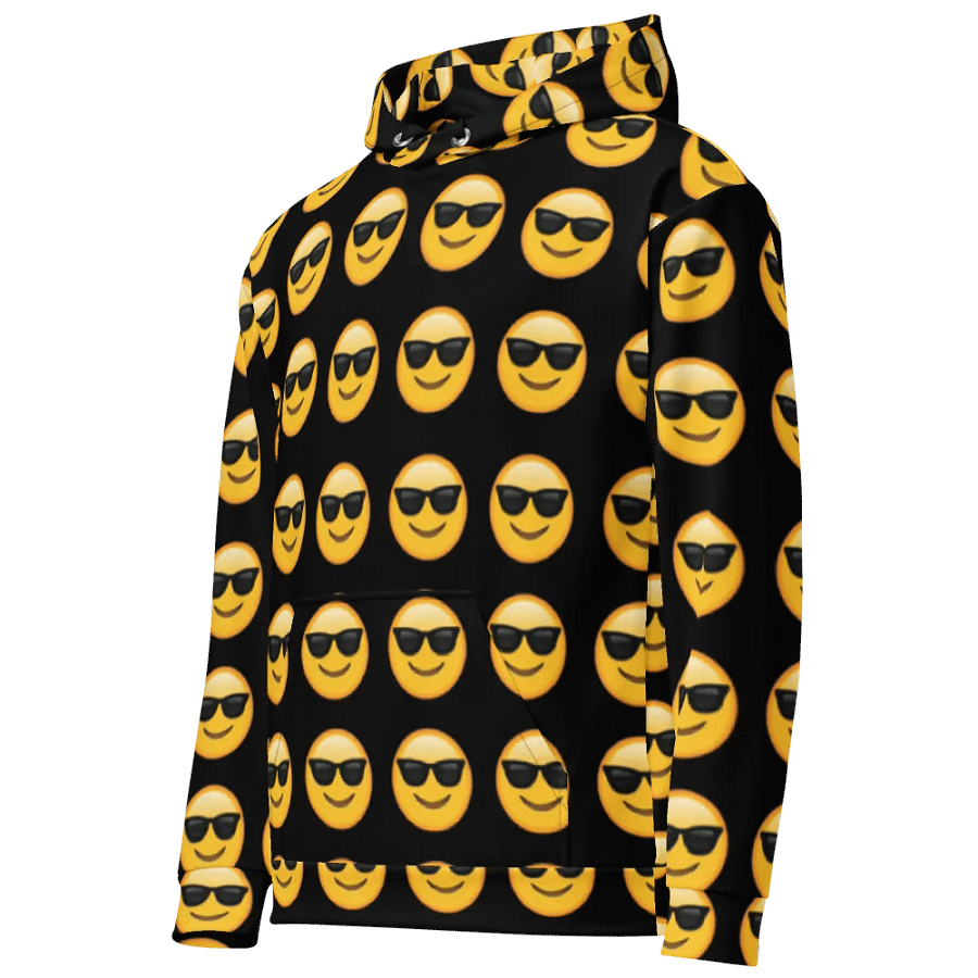 Cool Emoji - Black - All-Over Print Recycled Unisex Hoodie product image (5)