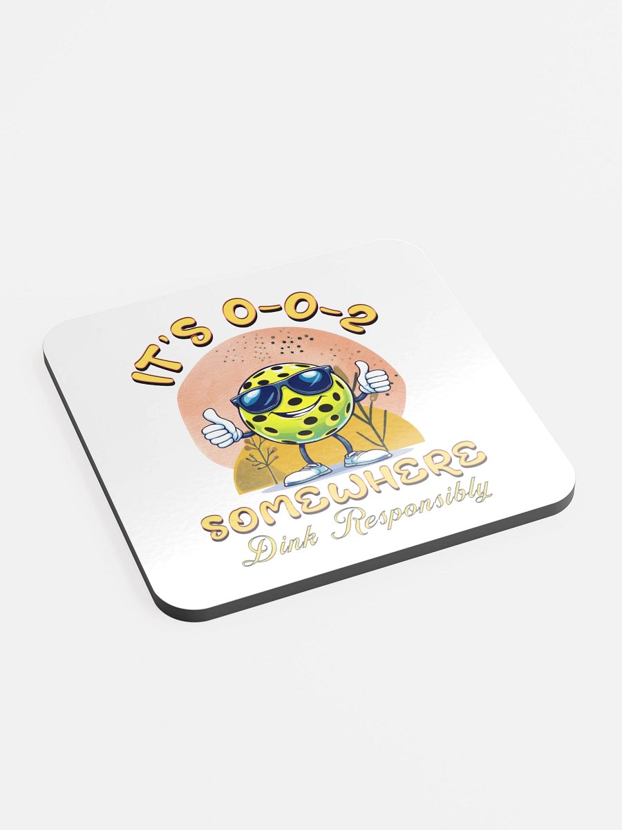 Its 002 Somewhere Pickleball Funky Sunshine Cork Coaster product image (3)