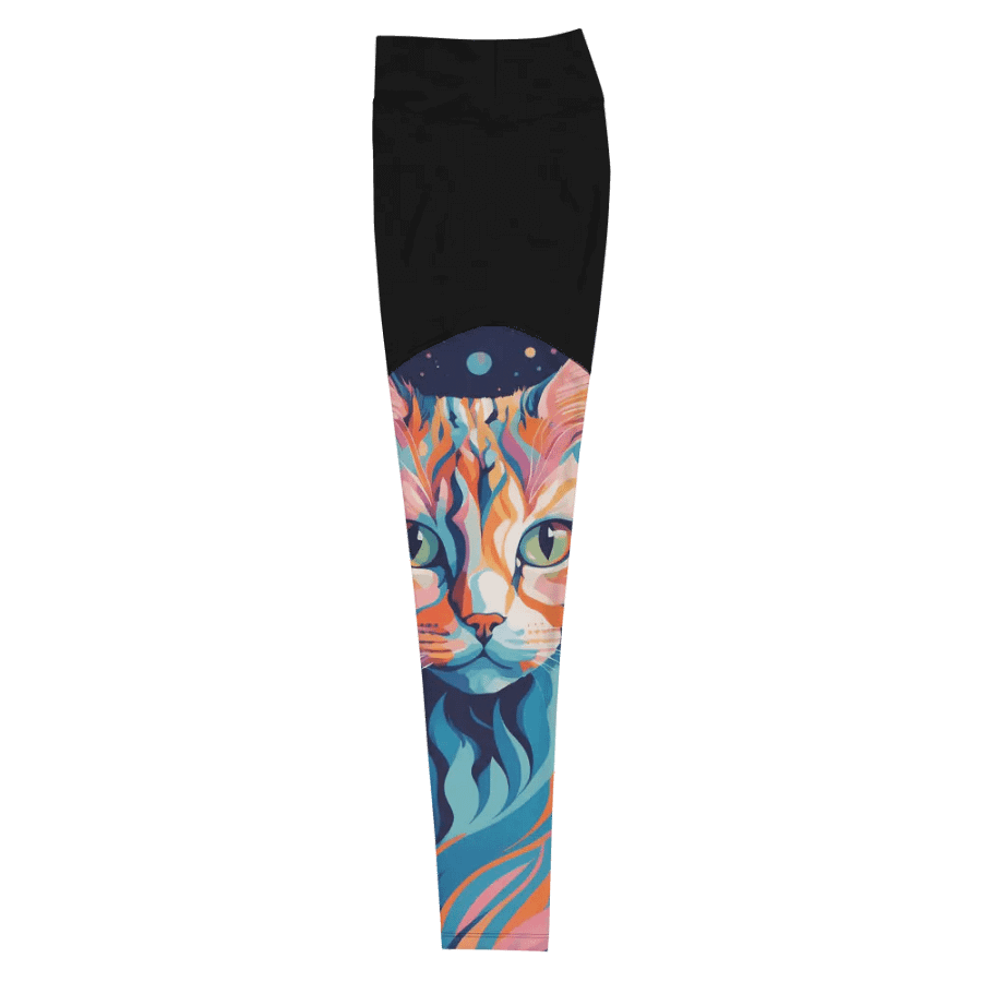 Cosmic Cat All-Over Print Sports Leggings product image (3)