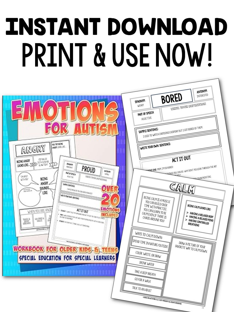 Emotions for Autism Workbook- Instant Download product image (3)