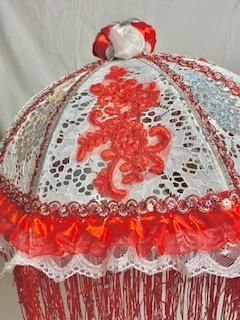 Red & White Rhinestone Parasol product image (4)
