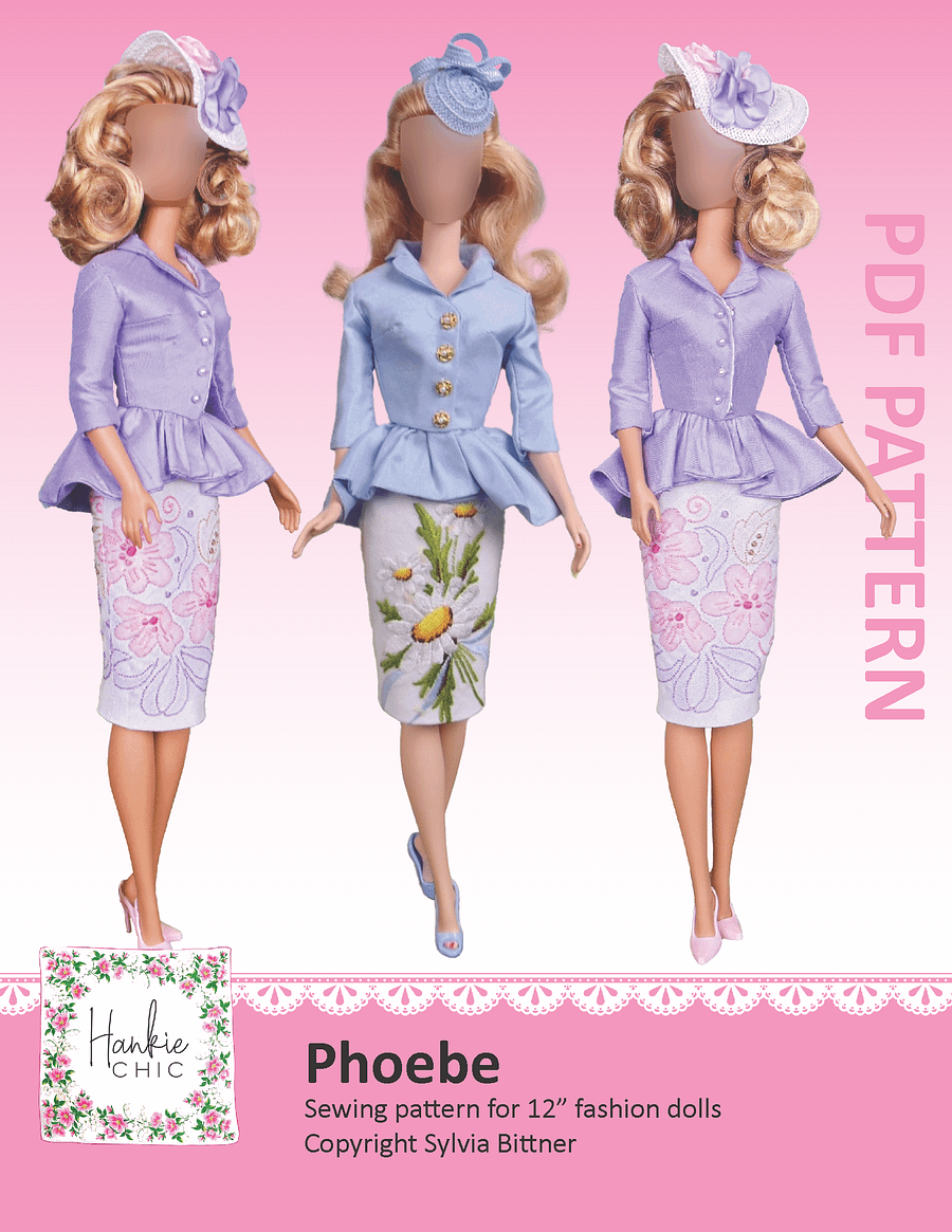 Phoebe sewing pattern for 12" fashion dolls product image (1)