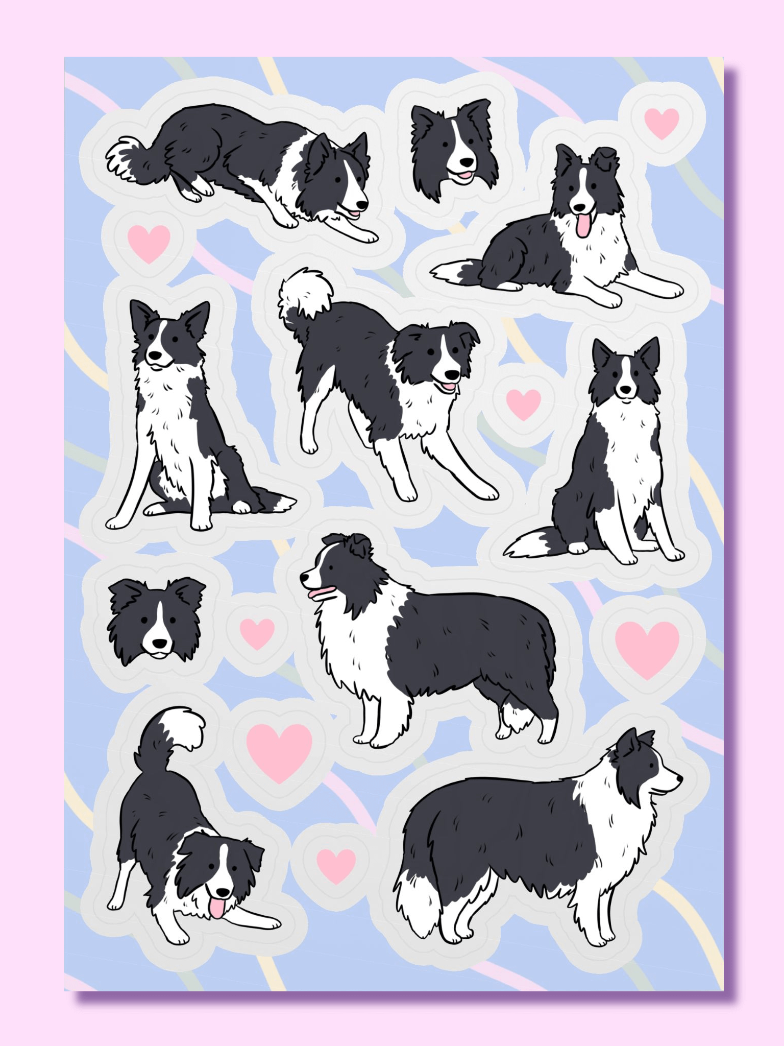 Border Collie Love Sticker Sheet product image (1)