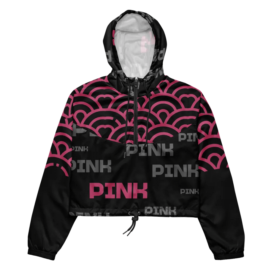Black Pink Fancy Women's Cropped Windbreaker product image (1)